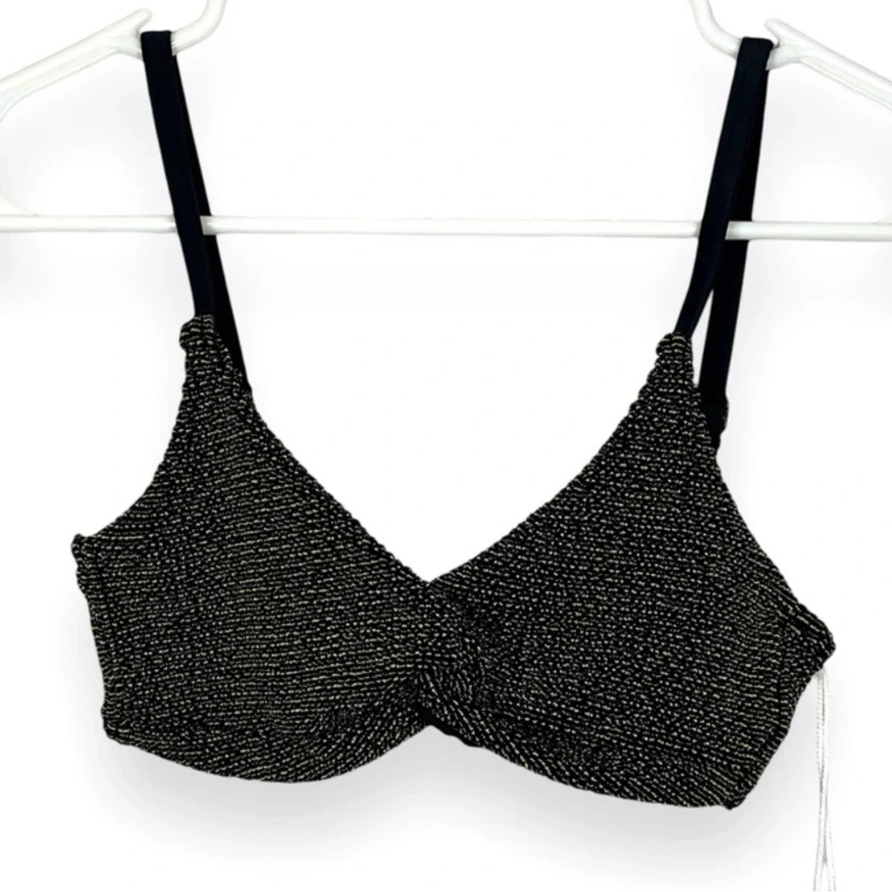 Priced for 1 Good American Swim | Twist Bikini Top (Metallic) Size 0/XXS - Picture 2 of 7